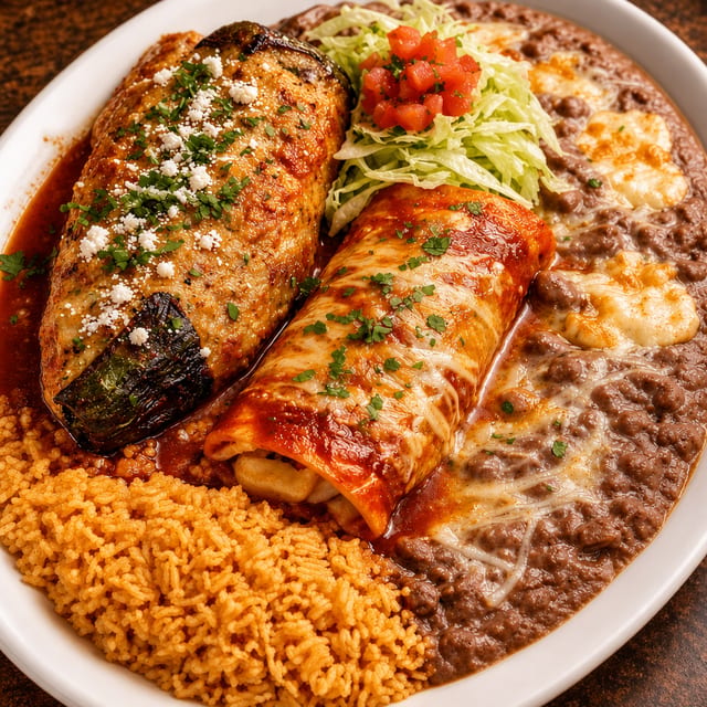 #11 Enchilada & Chile Relleno Combo.