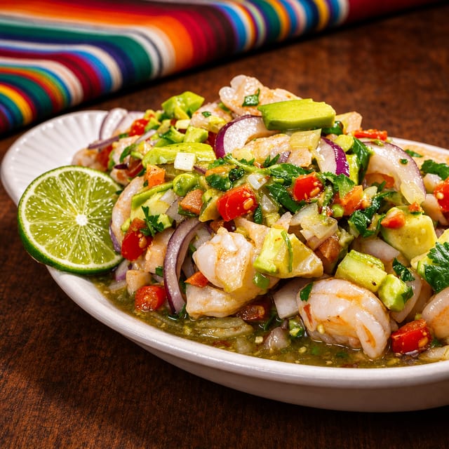 Ceviche Tostada.