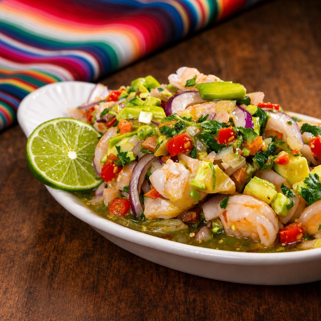 Ceviche Tostada.