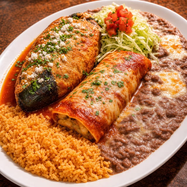 #11 Enchilada & Chile Relleno Combo.
